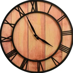 Reloj de pared tipo industrial negro/natural Ø39 cm