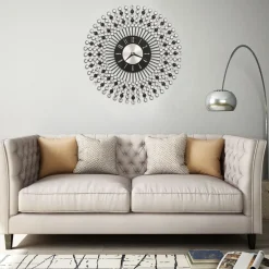 Reloj decorativo de pared metal negro Ø43cm