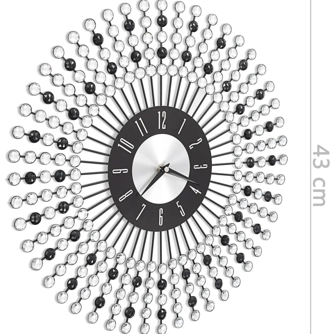 Reloj decorativo de pared metal negro Ø43cm