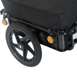 Remolque de bicicleta Homcom con reflectantes+asa negro