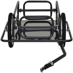 Remolque de bicicleta PawHut carga máx. 50kg con reflectores acero negro 49x139x71,5 cm