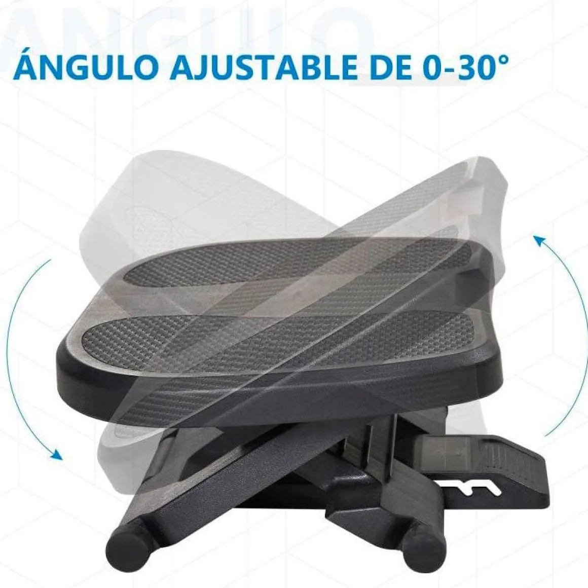 Reposapiés Homcom 0-30º 3 niveles de altura ajustable negro 10-16,5x45x34 cm