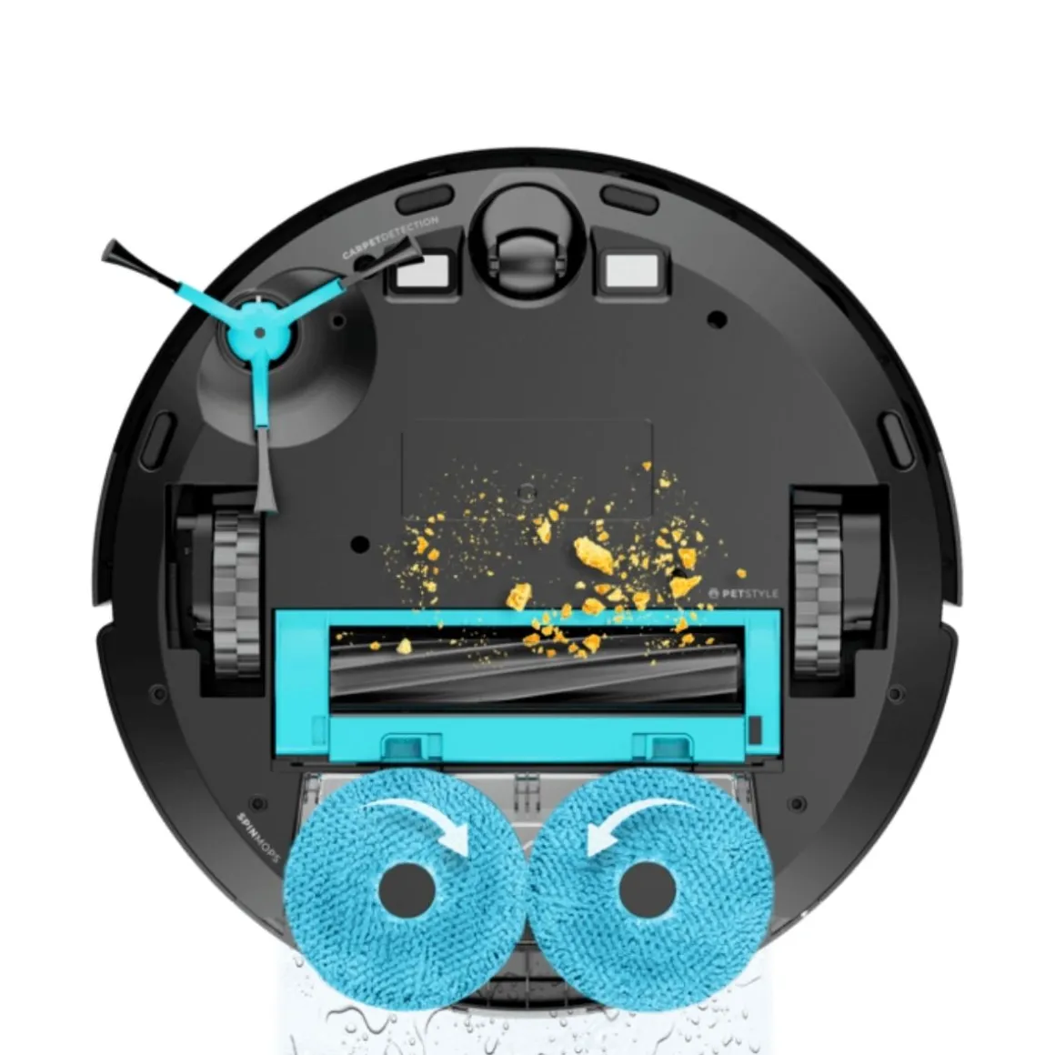Robot aspirador Cecotec Conga 9990 AI Spin Revolution Ultra Power Home 4 en 1 con base de autovaciado
