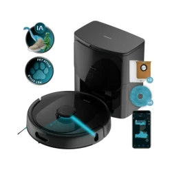 Robot aspirador Cecotec Conga 9990 AI Spin Revolution Ultra Power Home 4 en 1 con base de autovaciado