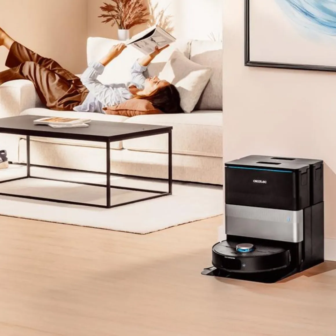 Robot aspirador Cecotec Conga X70 15000Pa 4 en 1 base autovaciado WiFi negro
