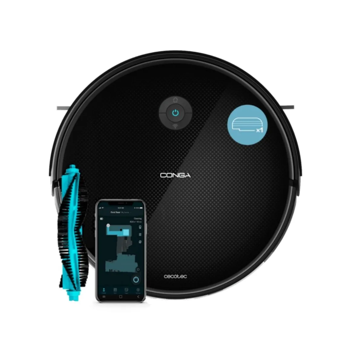 Robot aspirador Cecotec Conga M20 7000Pa base de carga WiFi 160m² negro