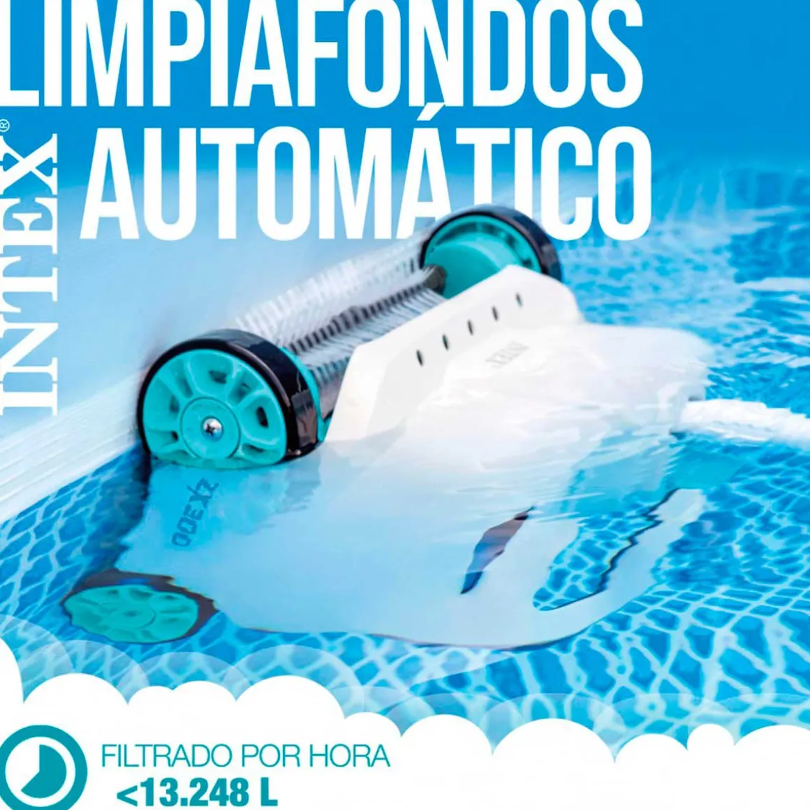 Robot limpiafondos Intex ZX300 para piscinas desmontables blanco