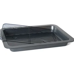 Rustidera Gerimport con rejilla antiadherente acero 43x29 cm