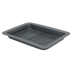 Rustidera Gerimport con rejilla antiadherente acero 43x29 cm