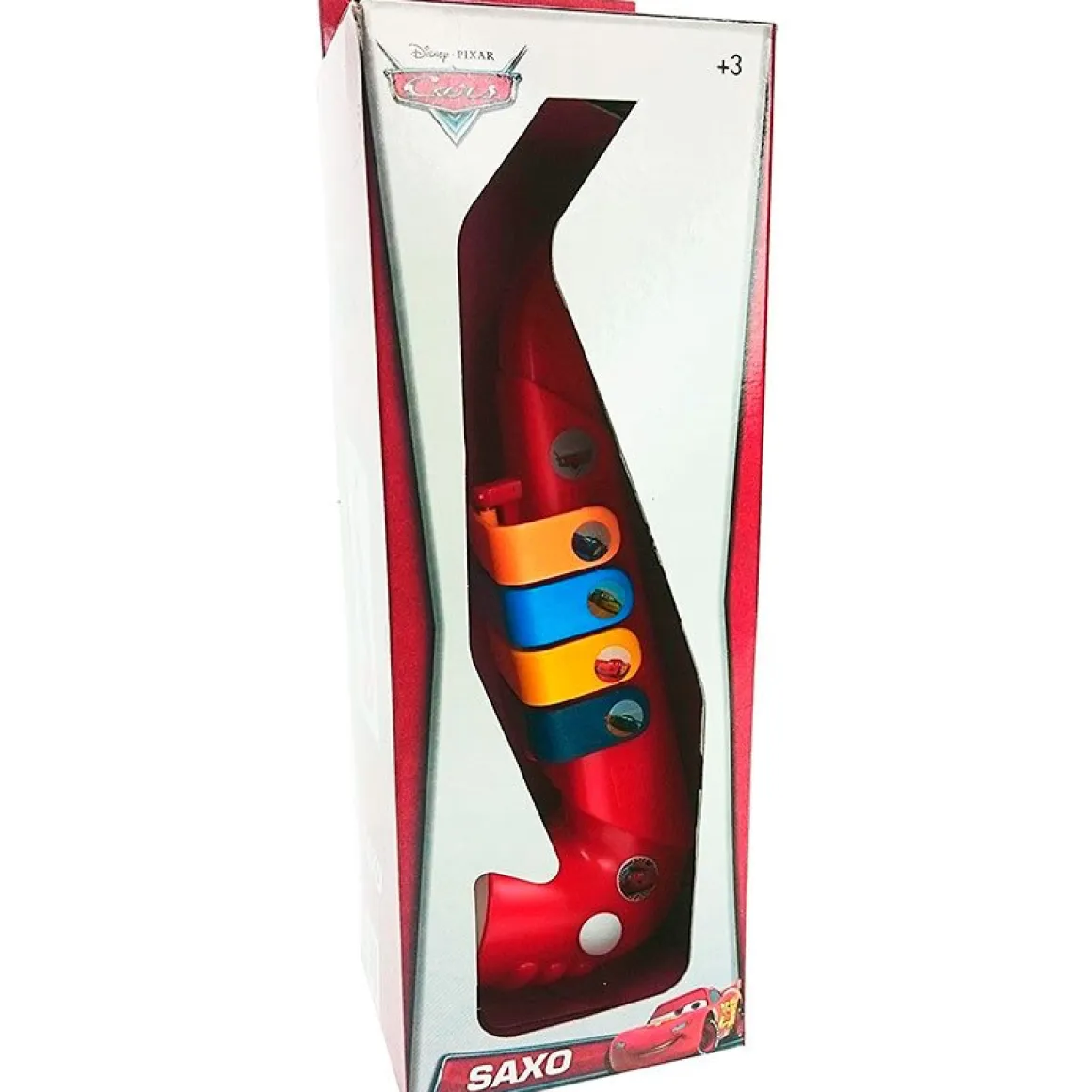 Saxofón Cars 4 notas +3A rojo 29x9x10 cm