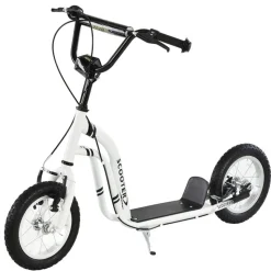 Scooter infantil Homcom altura regulable blanco 85-95x58x120 cm