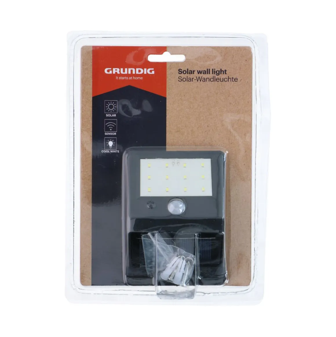 Sensor de pared panel solar LED negro
