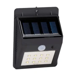 Sensor de pared panel solar LED negro