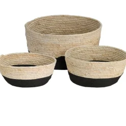 Set 3 cestas de cuerda Ø13/Ø26/Ø27 cm