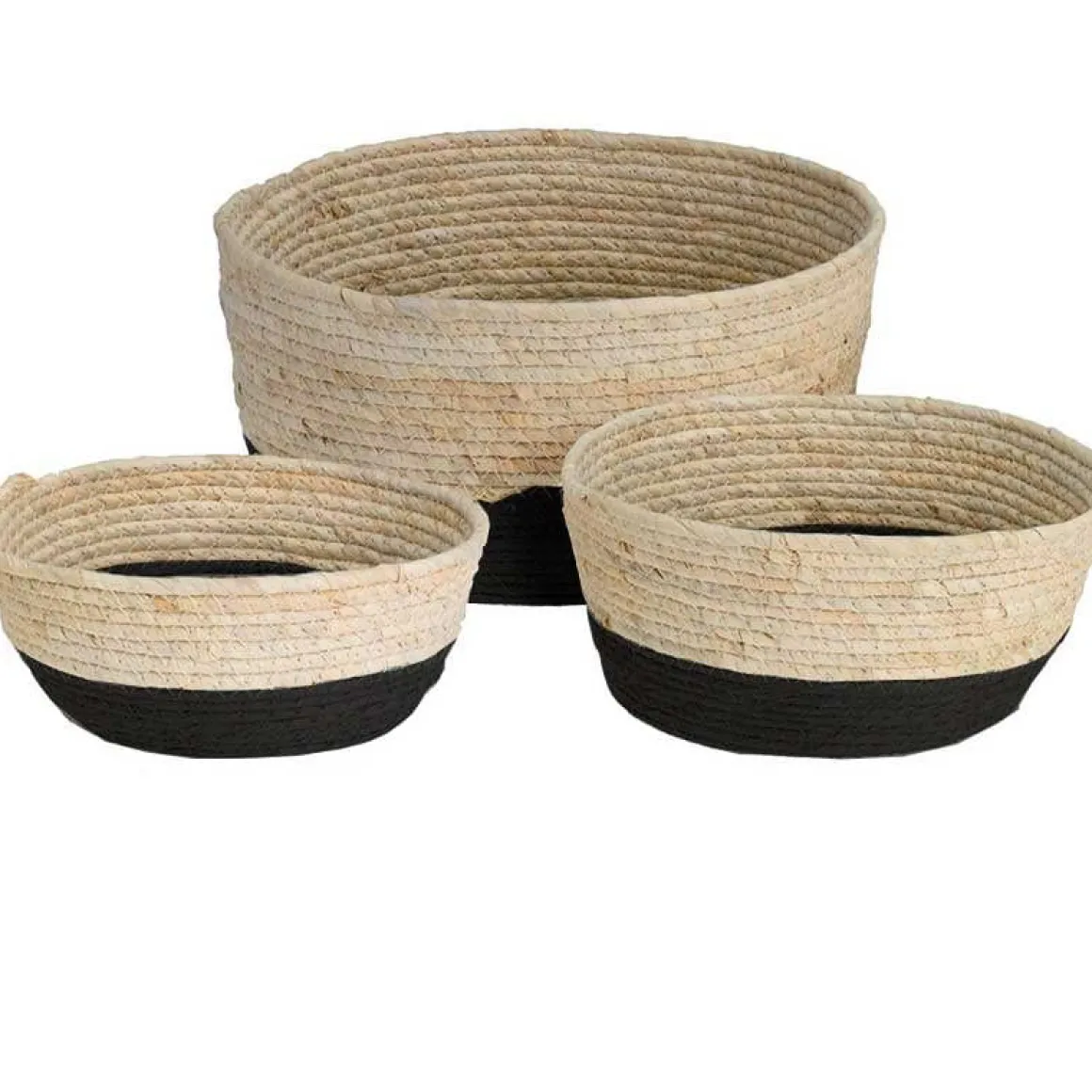 Set 3 cestas de cuerda Ø13/Ø26/Ø27 cm