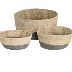 Set 3 cestas de cuerda Ø13/Ø26/Ø27 cm