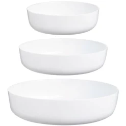 Set 3 fuentes Diwali Luminarc vidrio blanco Ø18/Ø22/Ø26 cm