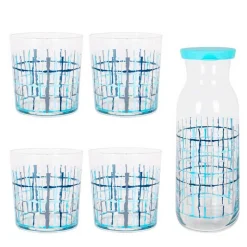 Set de 1 jarra 1/2l + 4 vasos FONSB4536S1 345cc azul