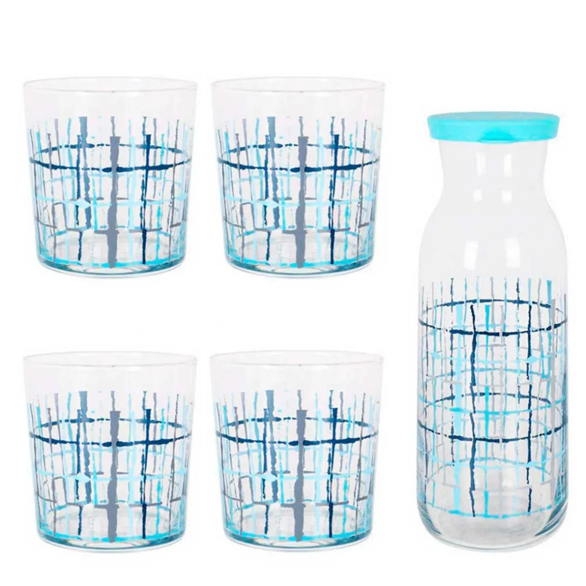 Set de 1 jarra 1/2l + 4 vasos FONSB4536S1 345cc azul