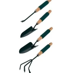 Set de 4 accesorios de jardinería Garden Tools con mango de espuma verde/natural