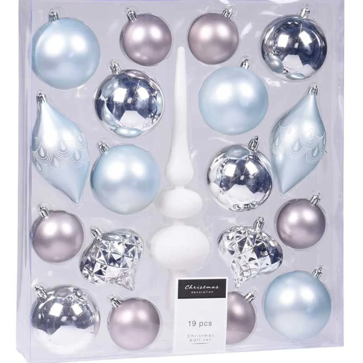 Set de 19 adornos navideños Home Sweet Home tonos plata