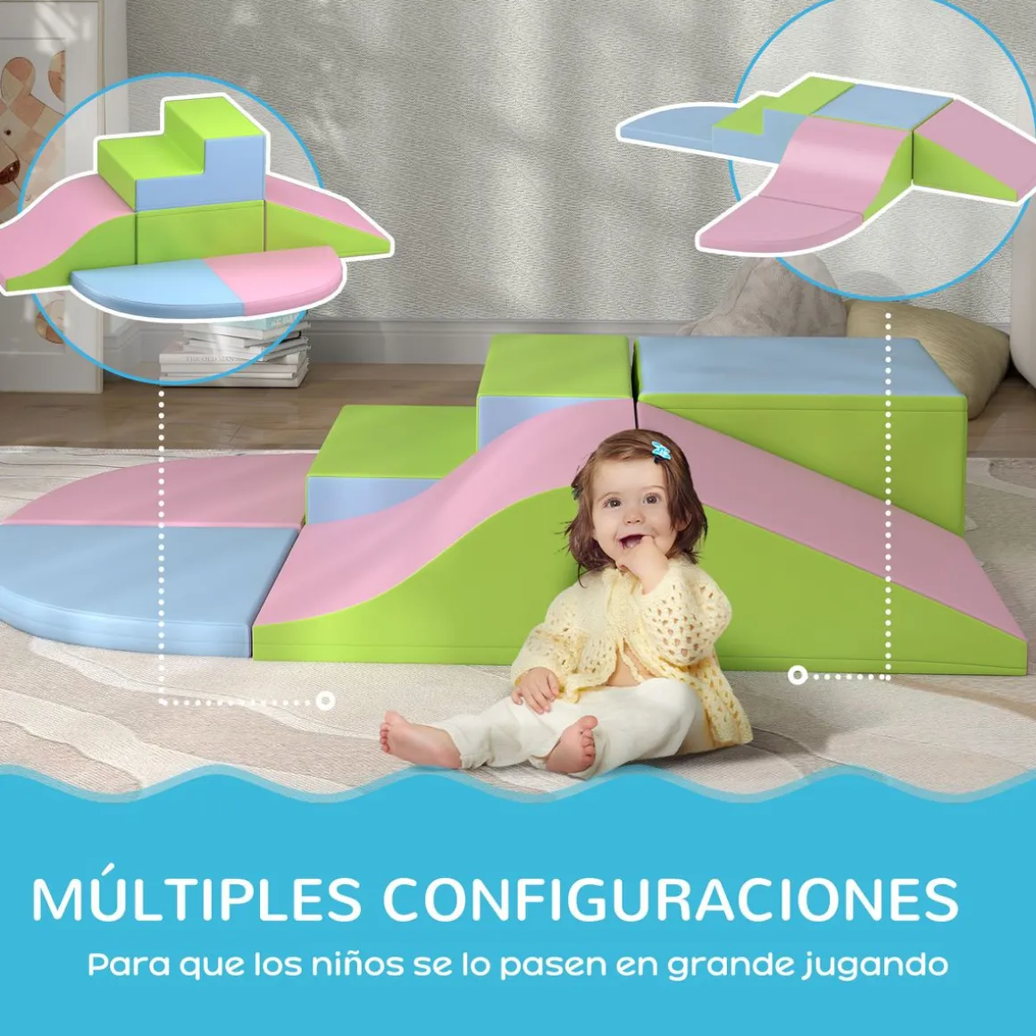 Set de 6 bloques de construcción Homcom psicomotricidad +1 año