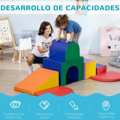 Set de 7 bloques de construcción Homcom espuma perlada 1-3 años multicolor