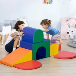 Set de 7 bloques de construcción Homcom espuma perlada 1-3 años multicolor