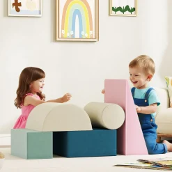 Set de 5 bloques de construcción Homcom fundas extraíbles +6 meses multicolor