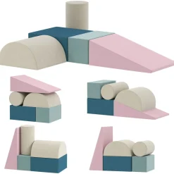 Set de 5 bloques de construcción Homcom fundas extraíbles +6 meses multicolor