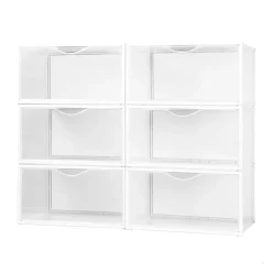 Set de 6 cajas de almacenaje con apertura frontal 18,5x35x27 cm