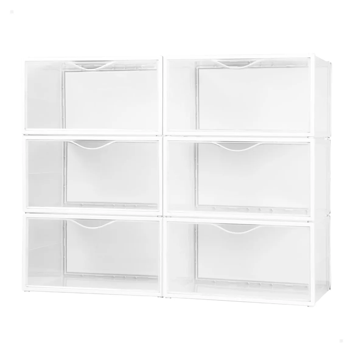 Set de 6 cajas de almacenaje con apertura frontal 18,5x35x27 cm