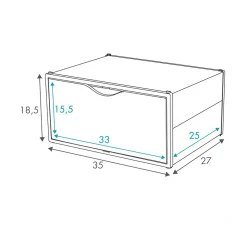 Set de 6 cajas de almacenaje con apertura frontal 18,5x35x27 cm