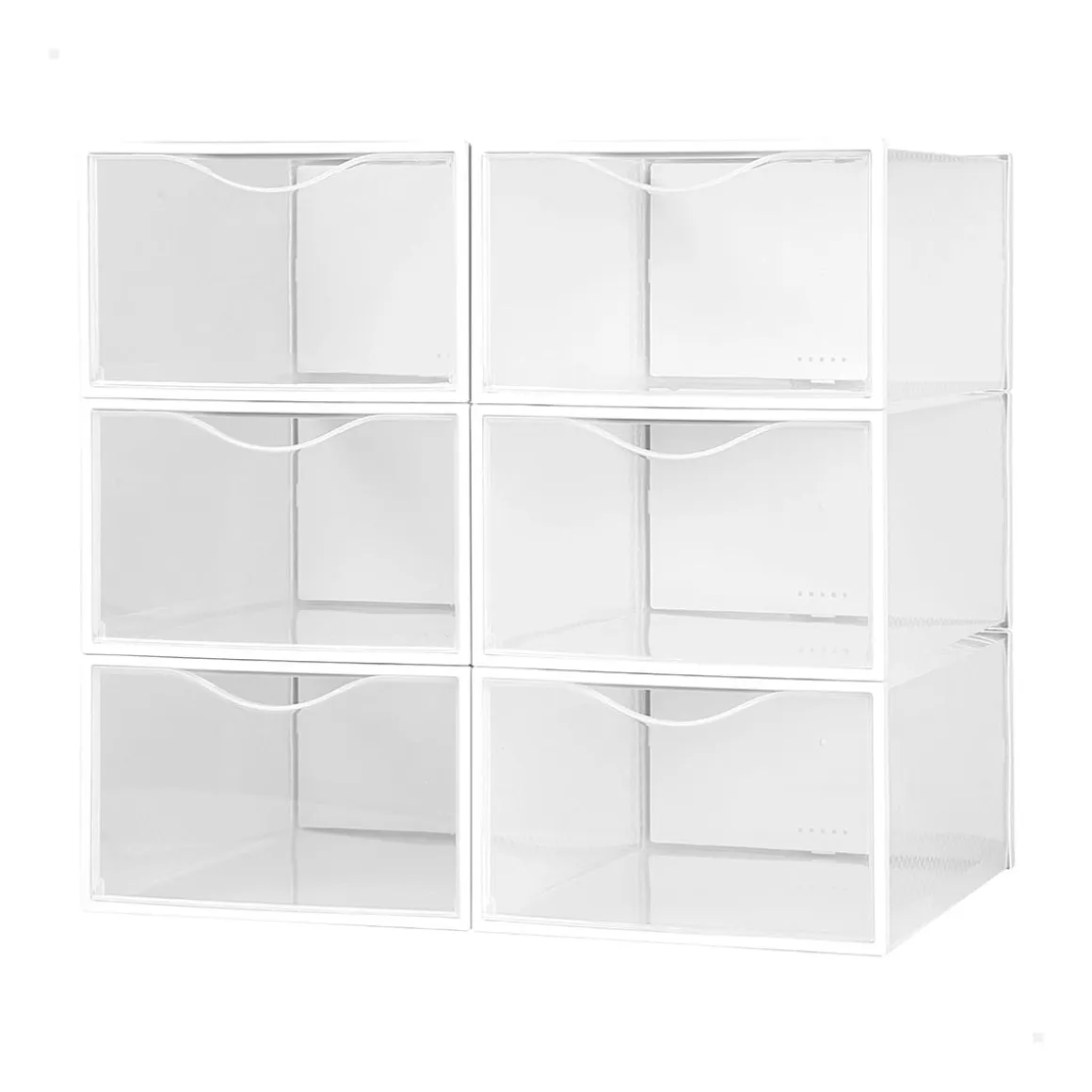 Set de 6 cajas de almacenaje con apertura frontal 18,5x25x35 cm
