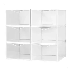 Set de 6 cajas de almacenaje con apertura frontal 14,5x23x33,5 cm