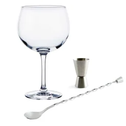 Set de 4 copas Fiesta Luminarc con cuchara mezcladora+medidor 71,5cl