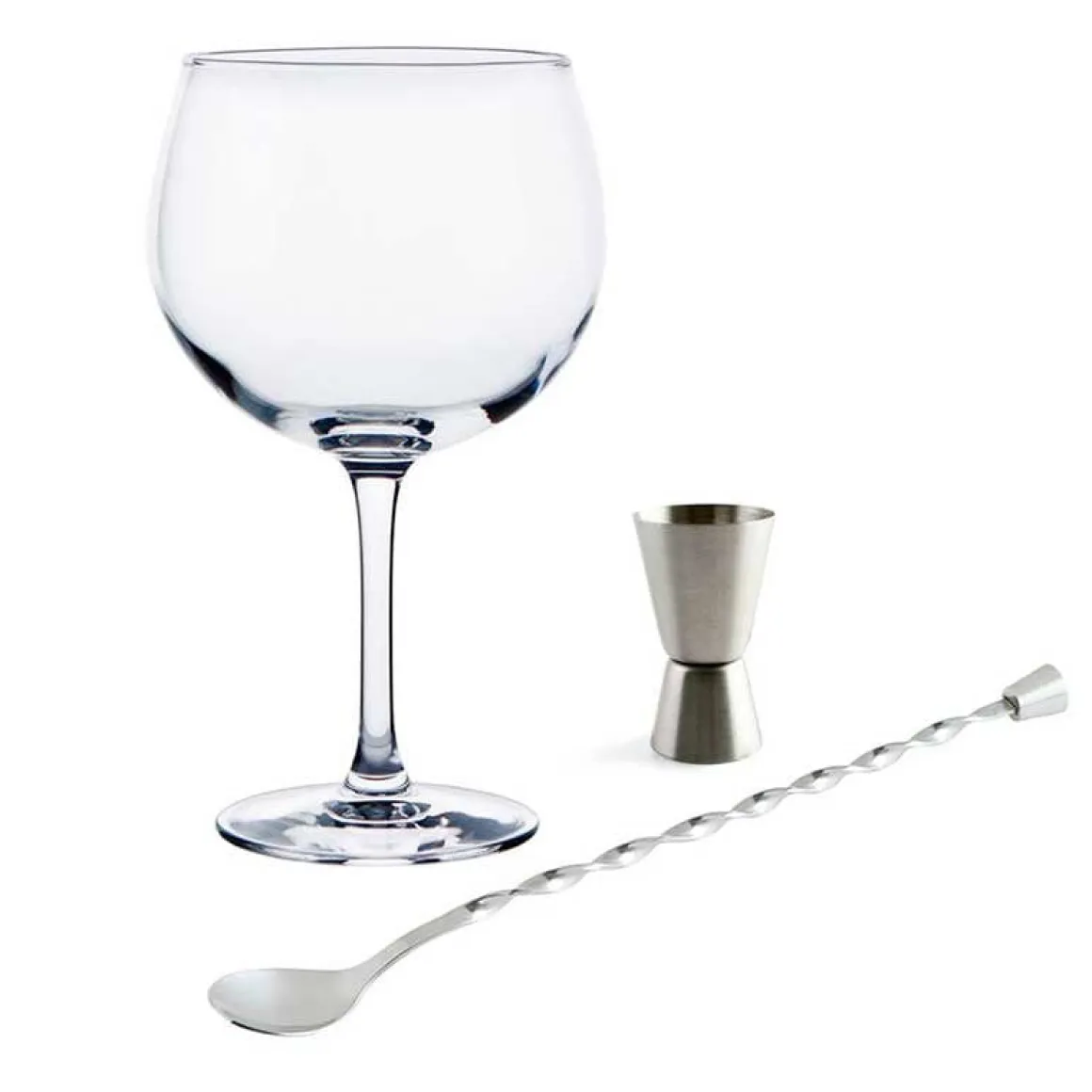 Set de 4 copas Fiesta Luminarc con cuchara mezcladora+medidor 71,5cl