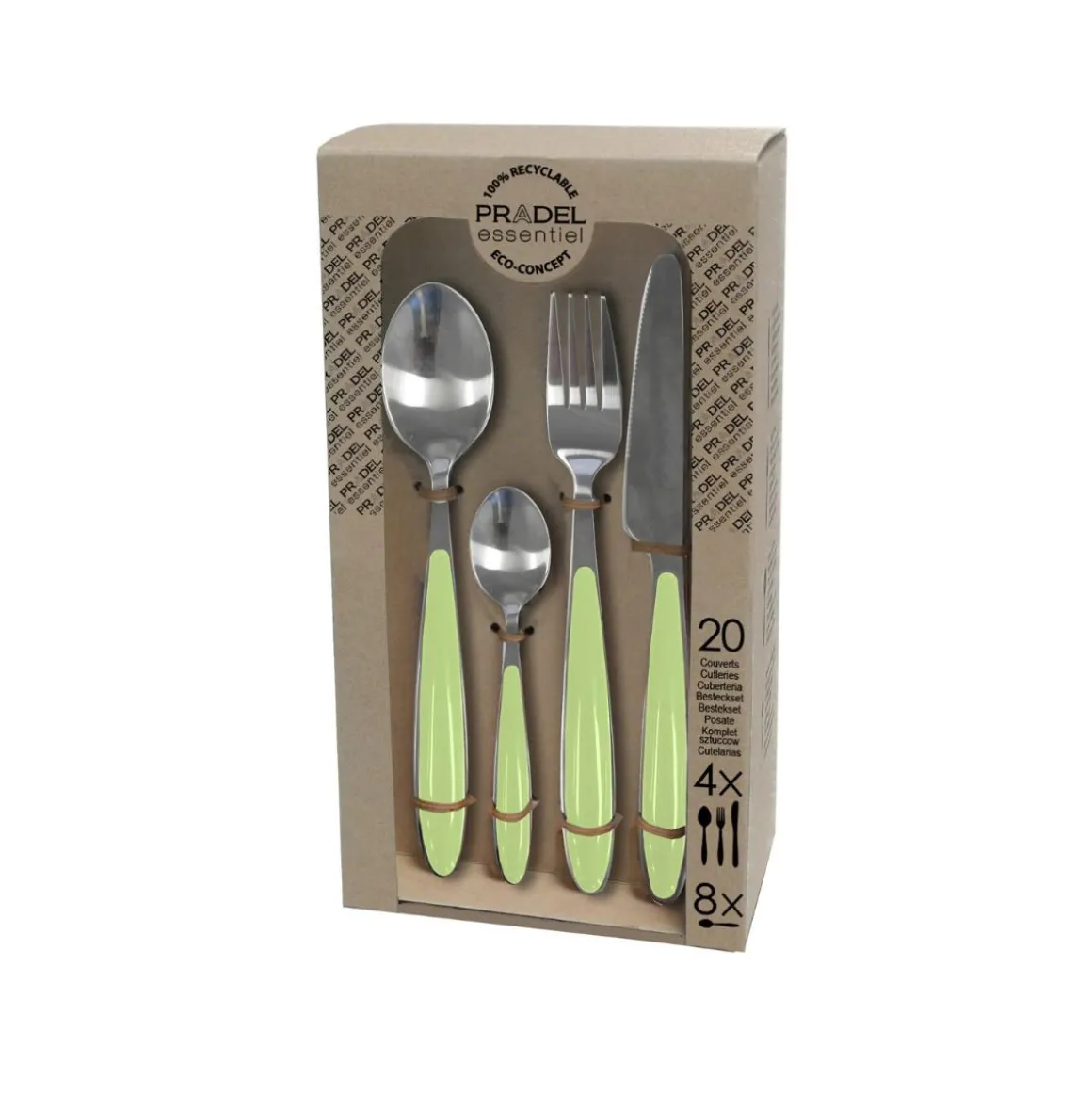 Set de 20 cubiertos Colorfull Pradel acero inoxidable