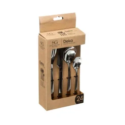 Set de 24 cubiertos Deka acero inox