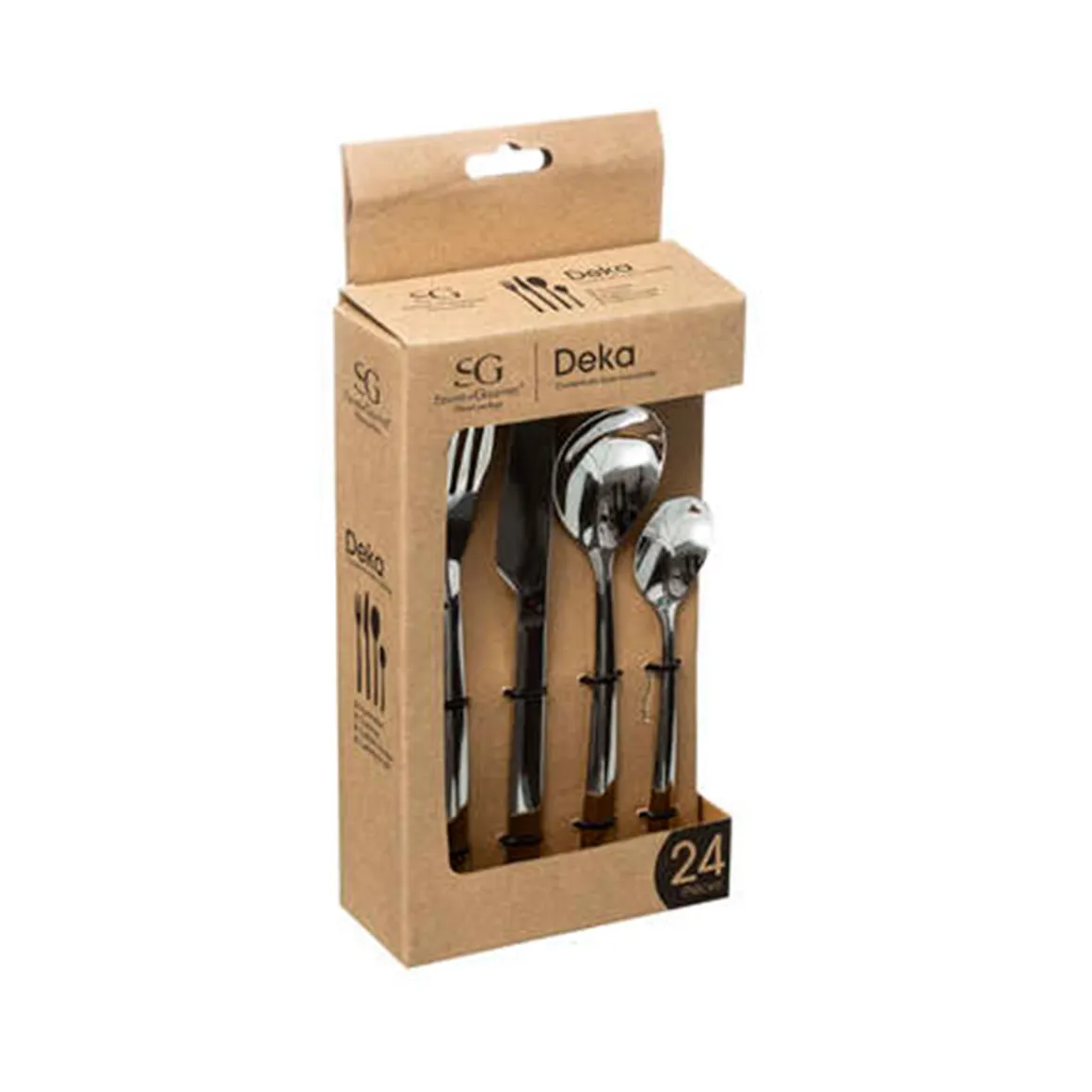 Set de 24 cubiertos Deka acero inox