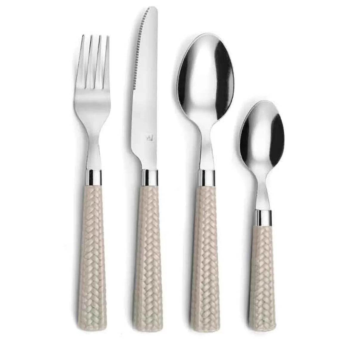 Set de 24 cubiertos Paille Amefa mango trenzado