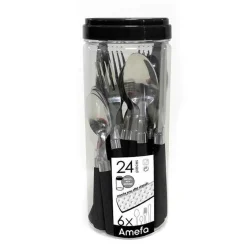 Set de 24 cubiertos Paille Amefa mango trenzado