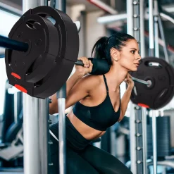 Set de 4 discos de pesas SportNow 5-10kg con orificio central negro
