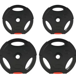 Set de 4 discos de pesas SportNow 5-10kg con orificio central negro