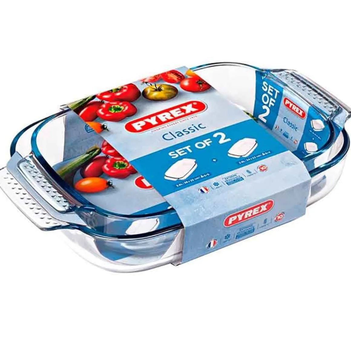 Set de 2 fuentes para horno Classic Pyrex rectangular 2,9L/3,8L