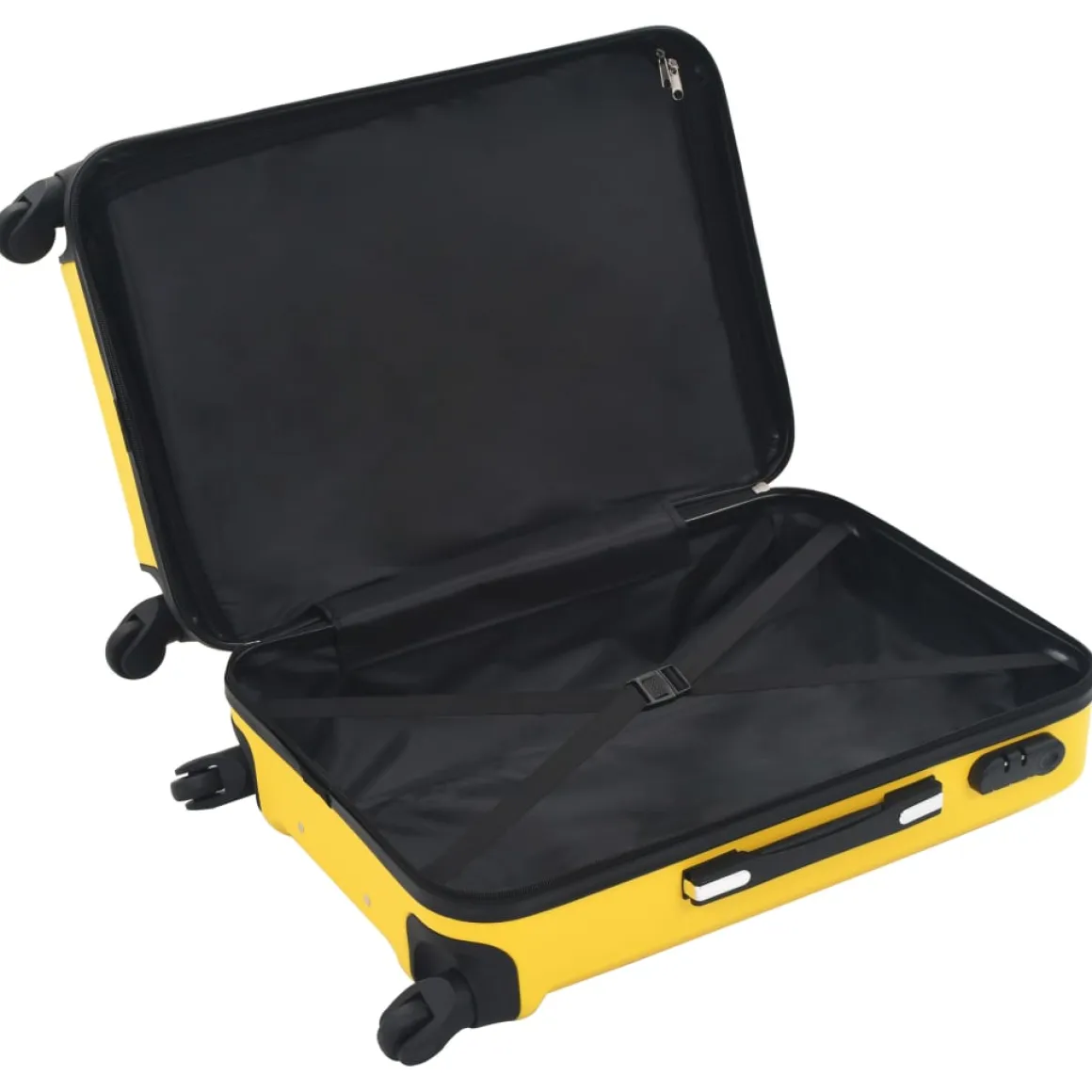 Set de 3 maletas Orlando rígidas ruedas + cerraduras amarillo