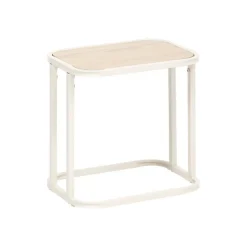 Set de 2 mesas auxiliares Curvi diseño fijo natural/blanco