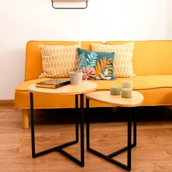 Set de 2 mesas auxiliares MOA Vinthera madera/negro