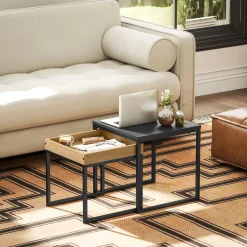 Set de 2 mesas Cassy Homcom diseño apilable