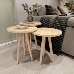 Set de 3 mesas de centro Tarántula diseño fijo Ø35 cm